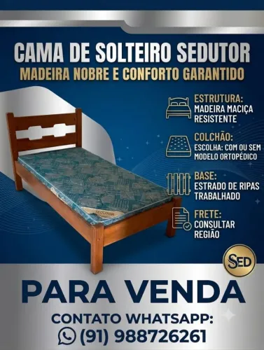 Cama de solteiro em madeira maciça!!