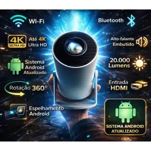 Projetor Smart Portátil Full Hd 4k Android 11 Wi-fi Bluetooth Mini Projetor Home Theater