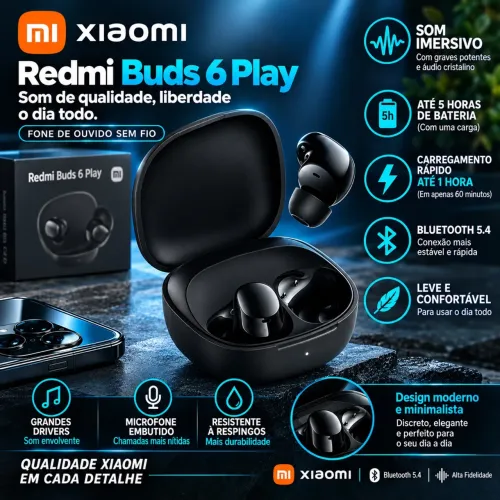 Fone de ouvido sem fio RedMi Buds