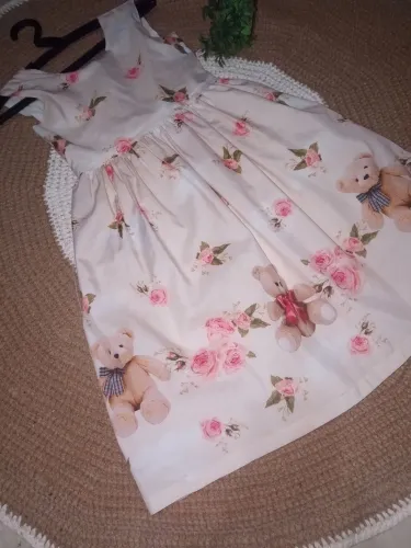 Vestido infantil menina ursinho