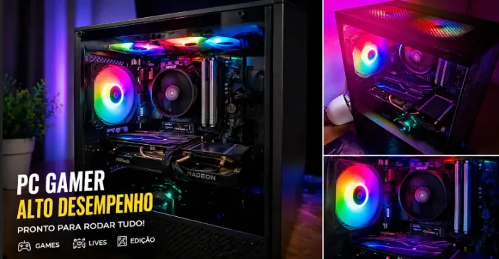 PC Gamer Ryzen 5 5600 + RX 6600 8GB - 16GB - Roda Tudo - R$ 3.300 URGENTE