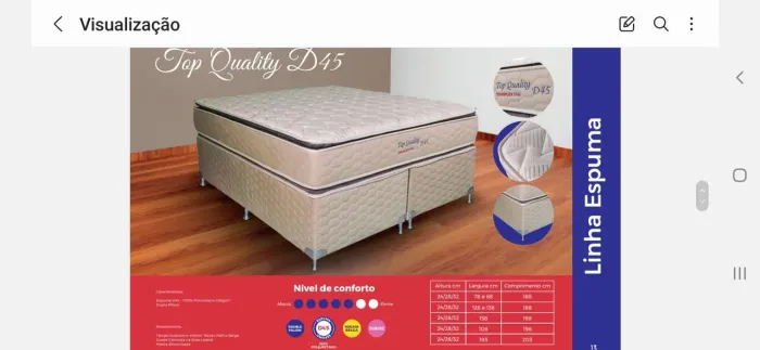 Colchao toraflex d45 casal