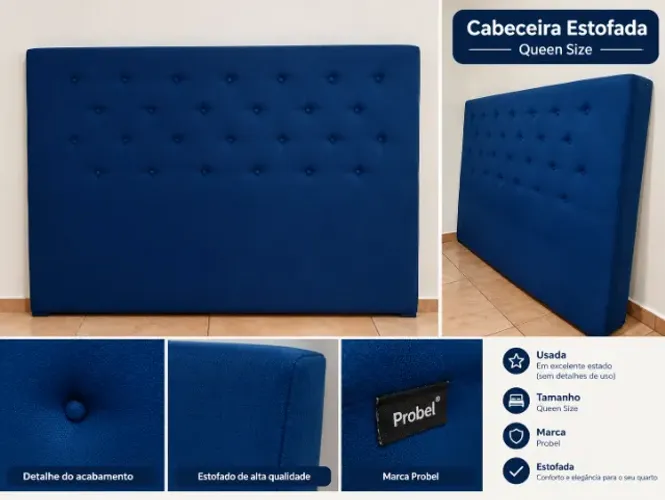 Cabeceira Estofada Probel - Cama Queen Size - Muito nova (aceito proposta)