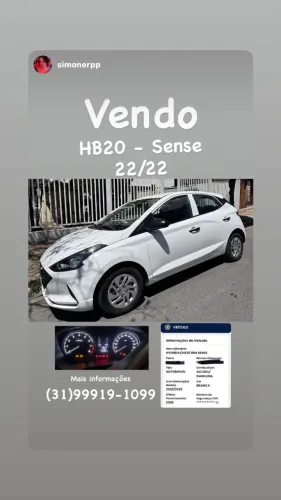 Hyundai HB20 Sense 1.0 Flex 12V MEC 2022