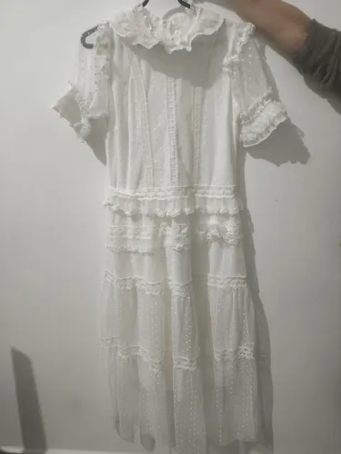 Vestido renda offwhite Miss Lady tamanho M