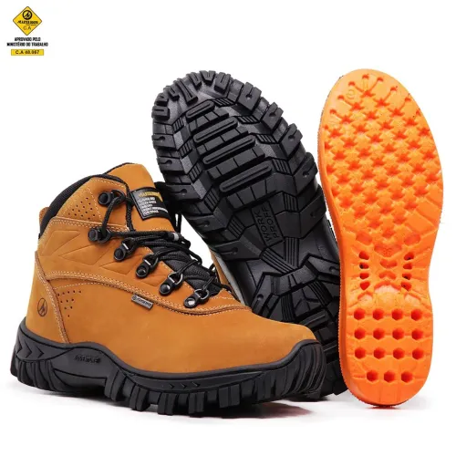 Bota de Segurança com C.A Couro Nobuck Palmilha em Gel Master Boots