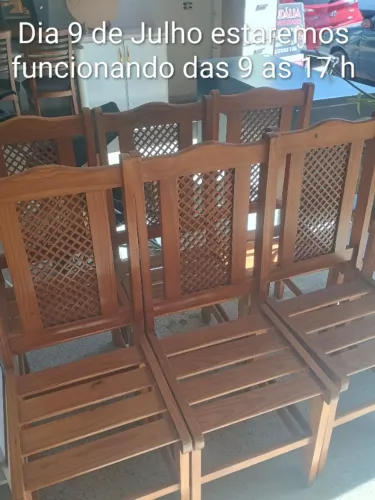 JG cadeiras madeira 6 unidades