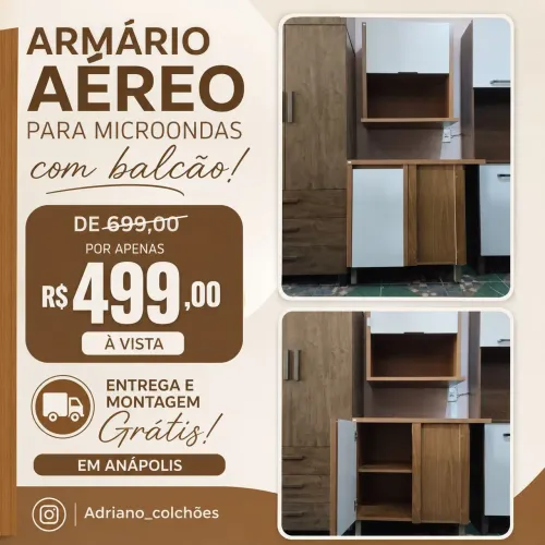 Armário aéreo para microondas novo com balcão 
