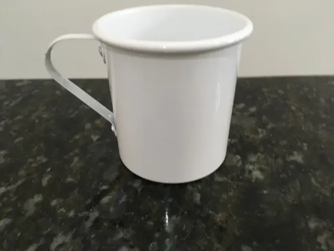Canecas de Alumínio 350ml - branca - caixa com 10 canecas