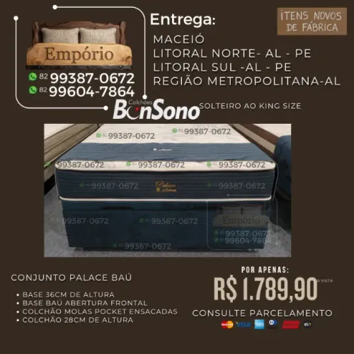 Conjunto baú casal cama base bau e colchão itens novos de fabrica pronta entrega