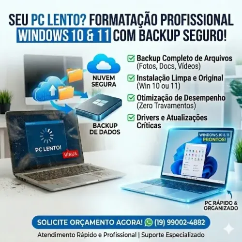 PC lento? Formatação Windows 10 e 11 com Backup!