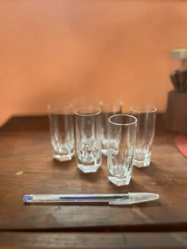 6 copos de shot de cristal