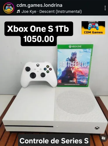 Xbox One S 1Tb + Controle Series S 1050.00 - 3 Meses de Garantia