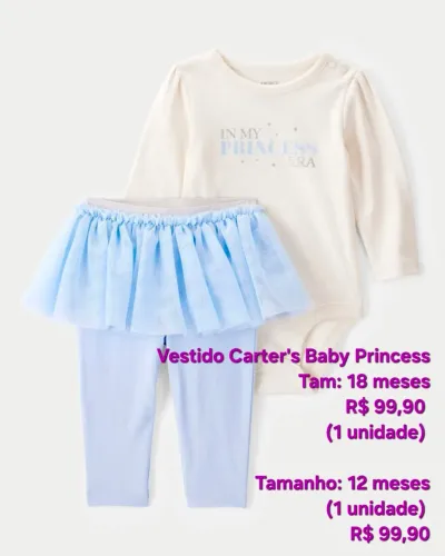 Vestido Carters Baby Princess novo. 