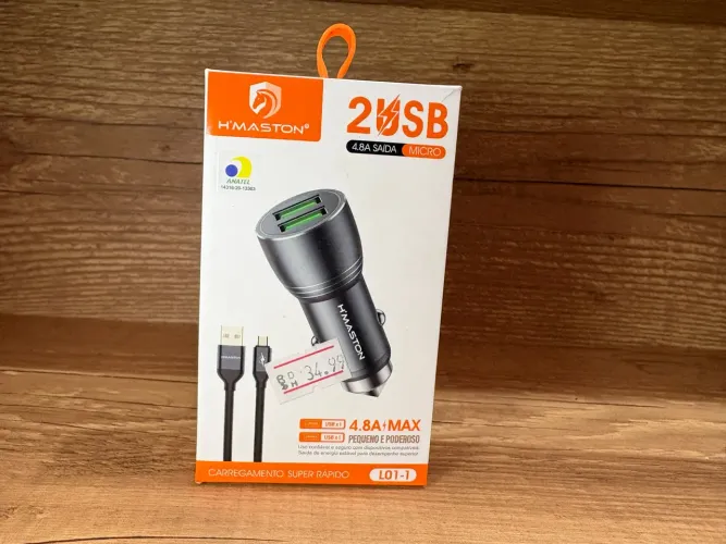 Fonte veicular USB 2 entradas