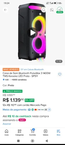 Caixa de som pulsebox3 1400wrms sp511