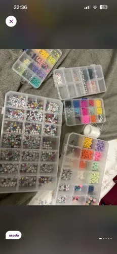 Kit 5 caixas de miçangas e barbante