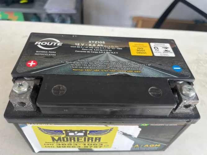 Bateria route 8 ah semi nova, com garantia