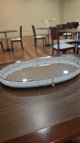 Bandeja de cristal e espelho - Maria pia casas