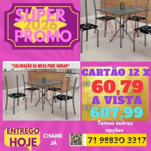 Mesa com Cadeiras Zen/ Varios modelos - Peça no numero e pague em casa 