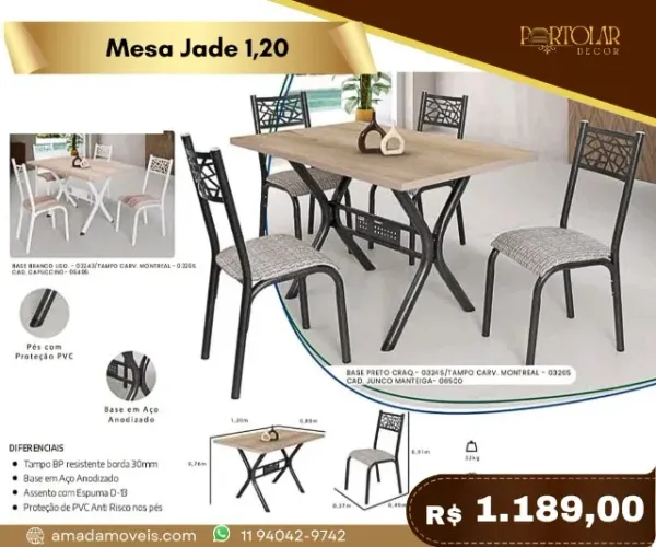 Mesa Jade 1, 20 a pronta entrega