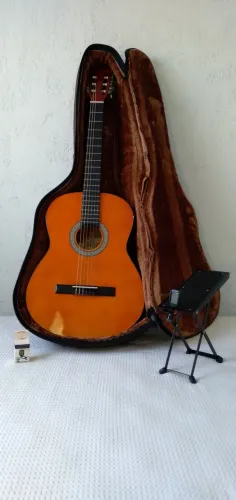 Kit: Violão Acústico Náilon Giannini Start N-14+Bag Acolchoada Leimar+Afinador+Apoio de pé