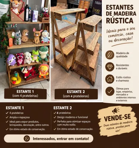 Estantes de madeira