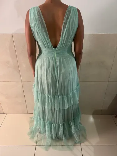 VESTIDO MADRINHA FESTA VERDE OLIVA