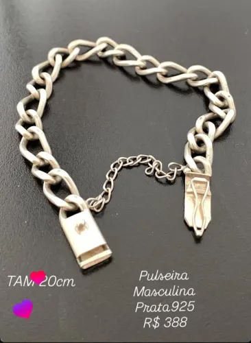 Pulseira Masculina Prata925 tam. 20 cm