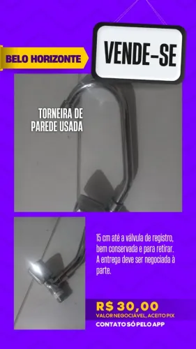 Torneira de parede usada