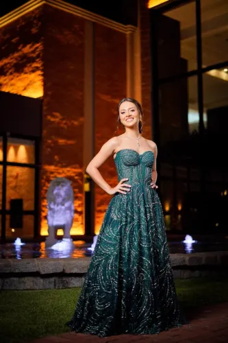 Vestido de festa tomara que caia verde
