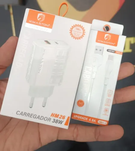 Carregador 38w turbo cabo e fonte 