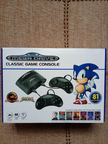 SEGA MEGA DRIVE ATGAMES COM 81 JOGOS NA MEMÓRIA E ENTRADA PARA CARTUCHOS