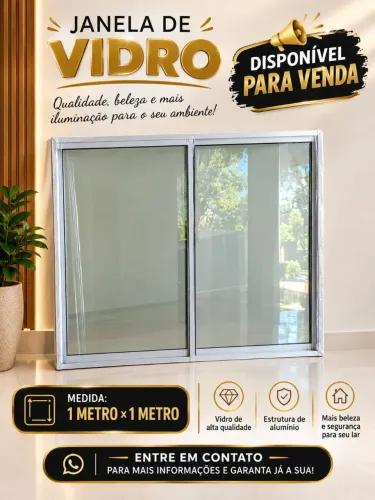 Janela de vidro 1,00 × 1,00 M