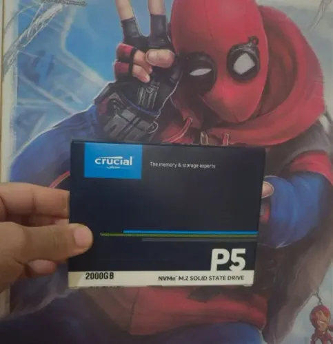 ssd crucial p5 2tb m.2 nvme leitura 3400mb/s gravaçao 3000mb/s novo lacrado nota e garanti