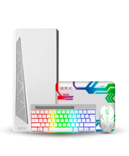 Kit Gamer com Gabinete Teclado e Mouse BRX CB-G089W White.