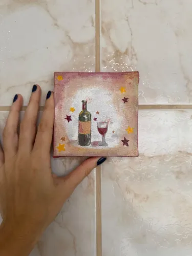 Pintura decorativa original - Vinho