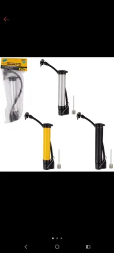 3 Bombas para encher bola, pneu de bicicleta e outro objetos