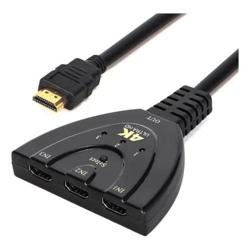 Divisor HDMI Switch 3x1 Adaptador Cabo 3 Entradas e 1 Saída - R$ 49,99