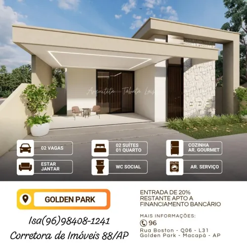 Imóvel NOVO a venda. Condomínio Golden Park.