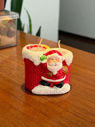 Kit de velas natalinas papai noel