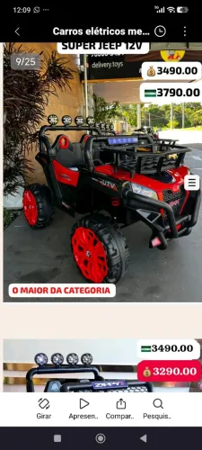 Carrinhos para criança com controle remoto
