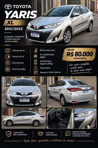 Toyota Yaris XL Plus Con. Sed. 1.5 Flex 16V AUT 2022