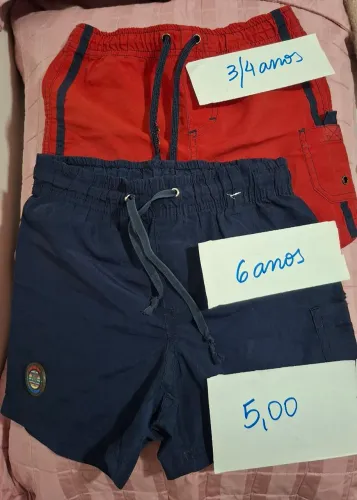 Shorts infantis masculinos