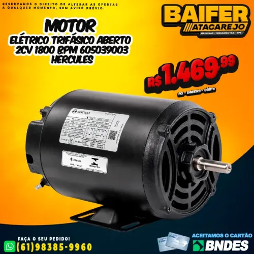 Motor Trifásico Aberto 2CV 1800 Rpm 605039003 Hércules
