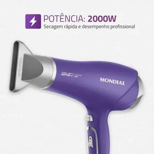 Secador de Cabelos Mondial 2000W Tourmaline Ion Luxx Ellegance
