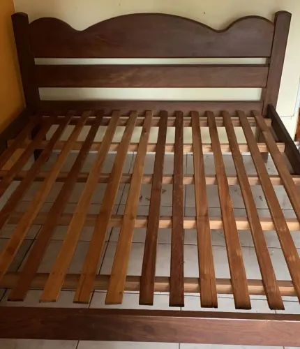 Cama King Size Madeira Maciça Estilo Colonial Rústica - Impecável