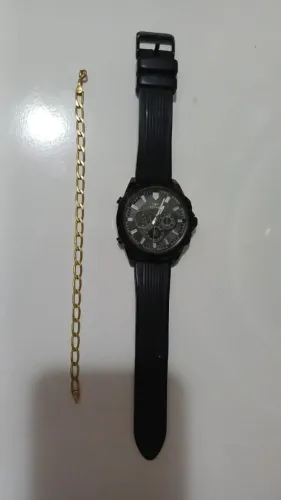 Relógio Technos Masculino (Referência BJ3814AC) + Pulseira Folheada
