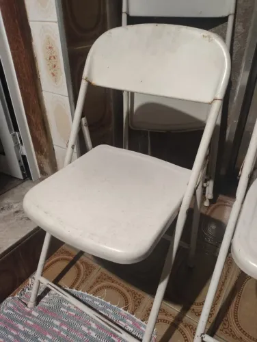 Cadeira para Bar e Restaurante Cozinha Sala Aço Dobrável Branca