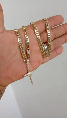 Cordão de prata banhado a ouro TOP 